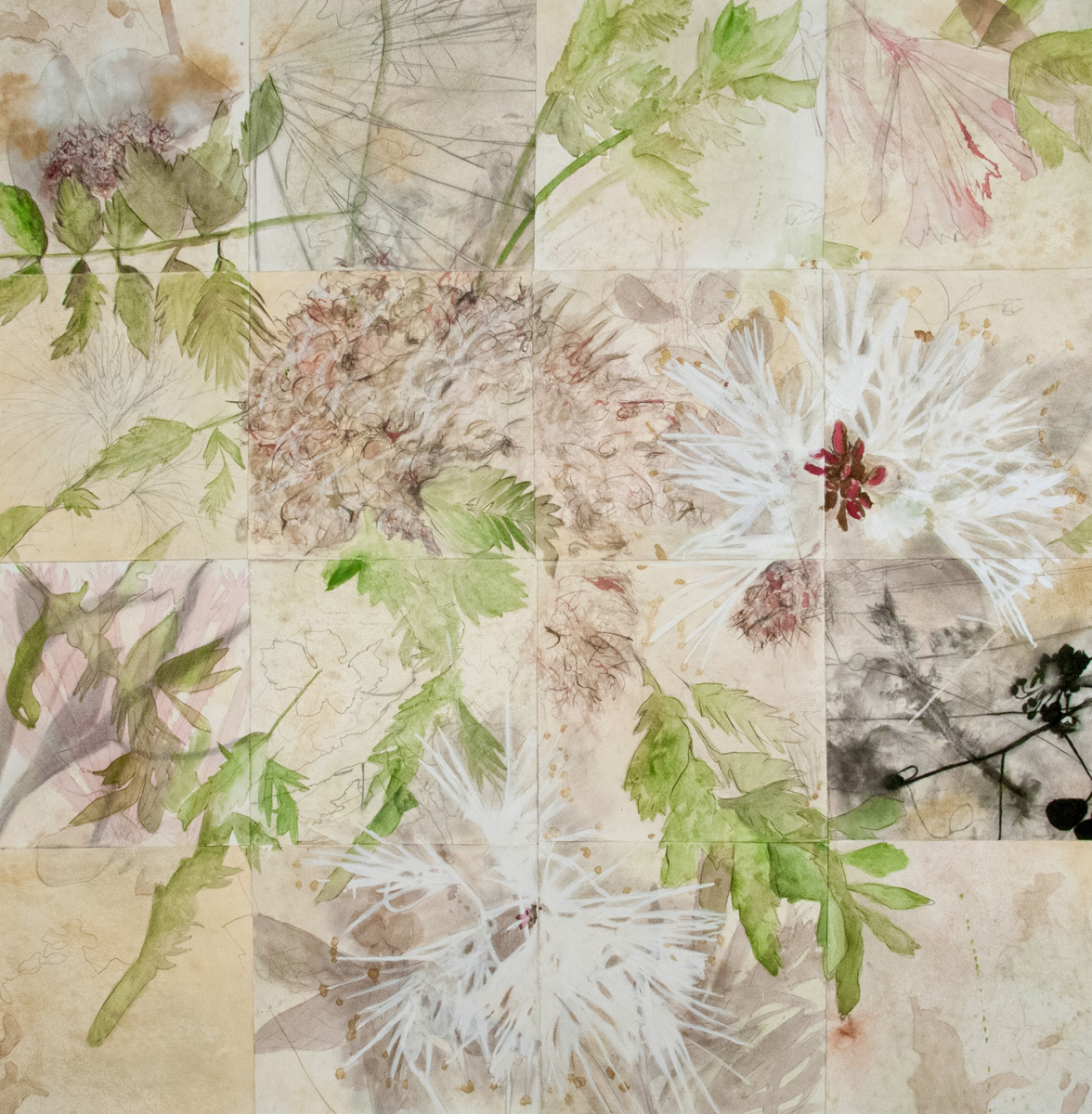 LOVE NOTES AND ELEGIES NO. 3 charcoal, earth, watercolor, ink, mixed media 56” x 56” 2021