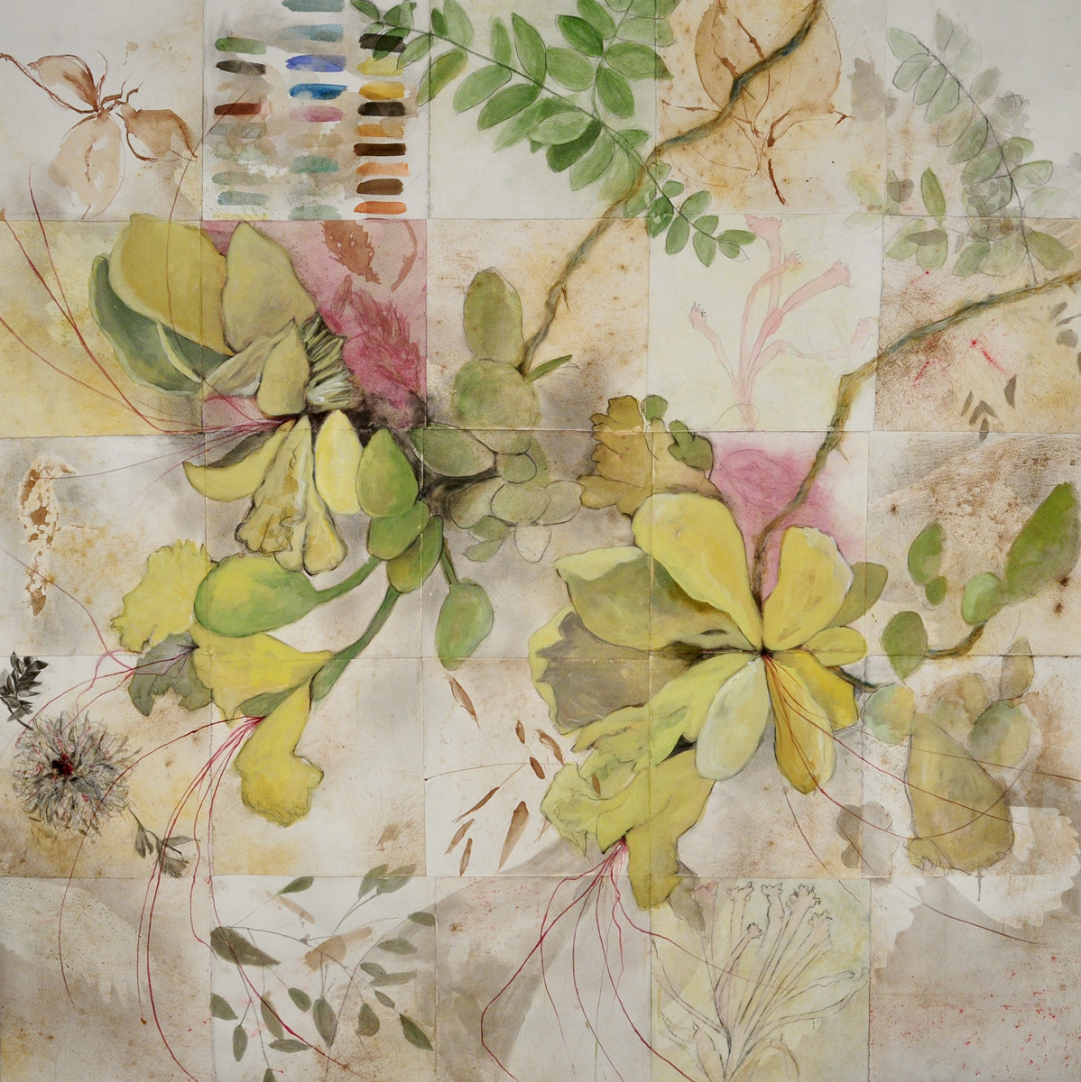 LOVE NOTES AND ELEGIES NO. 6 charcoal, earth, watercolor, ink, dry pigment, mixed media 56” x 56” 2022