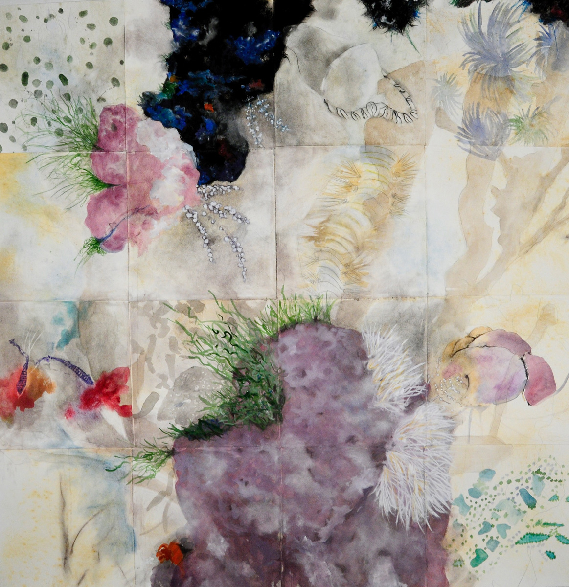 LOVE NOTES AND ELEGIES NO. 7 charcoal, earth, watercolor, ink, mica, mixed media 56” x 56” 2023