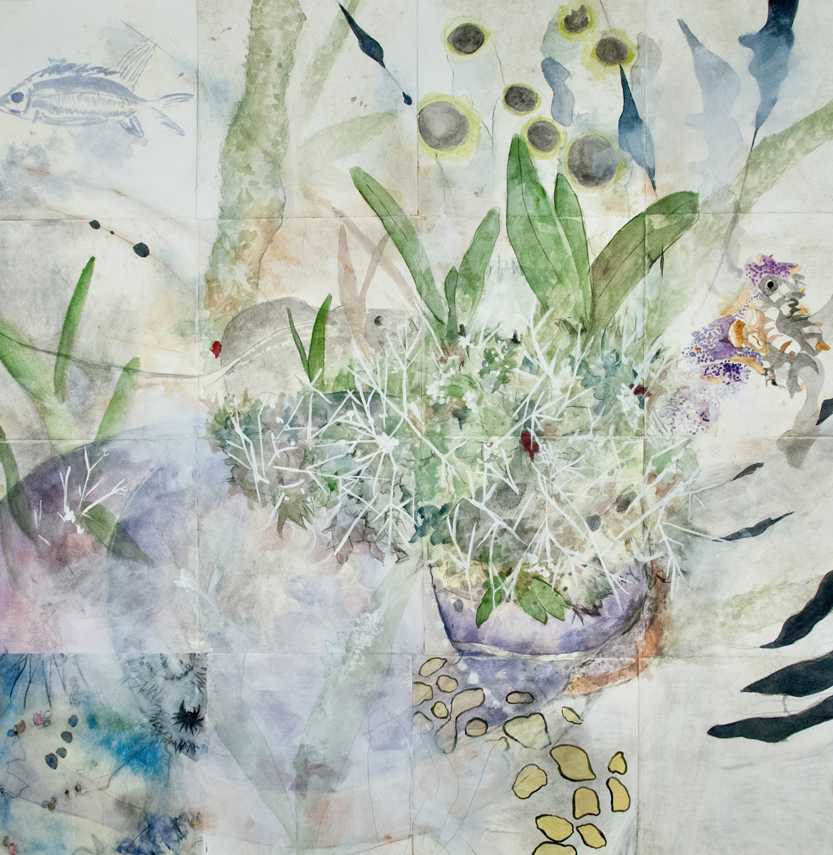 LOVE NOTES AND ELEGIES NO. 8 charcoal, earth, watercolor, ink, mica, mixed media 56” x 56” 2023