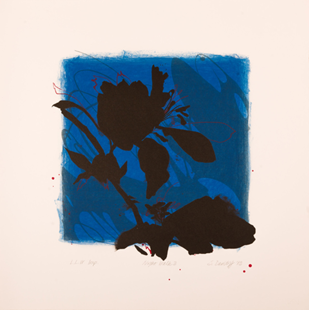NIGHT WALKS 1, 2, 3 color lithographs editions of 36 22” x 22” each 2013